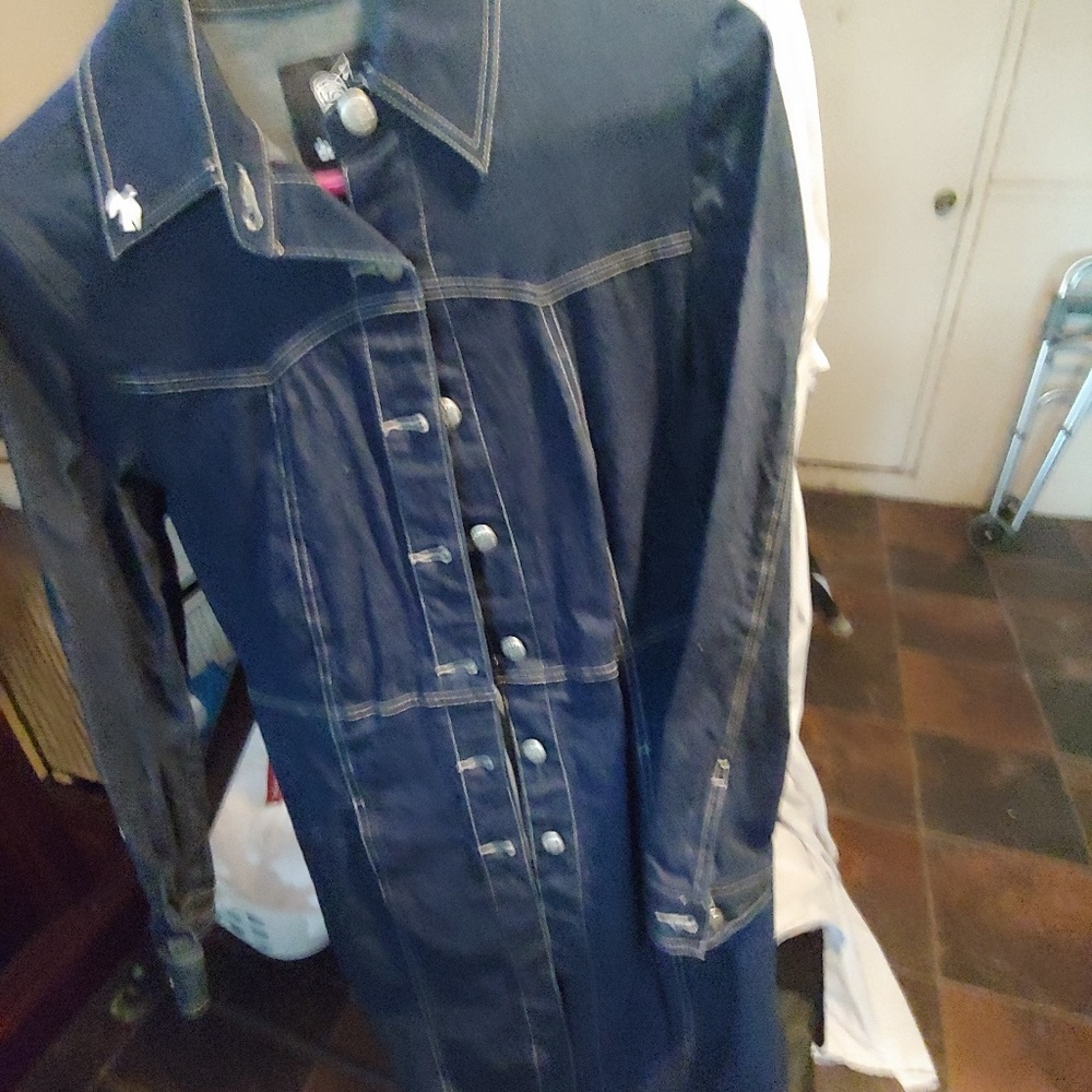 Jean coat long  very cute